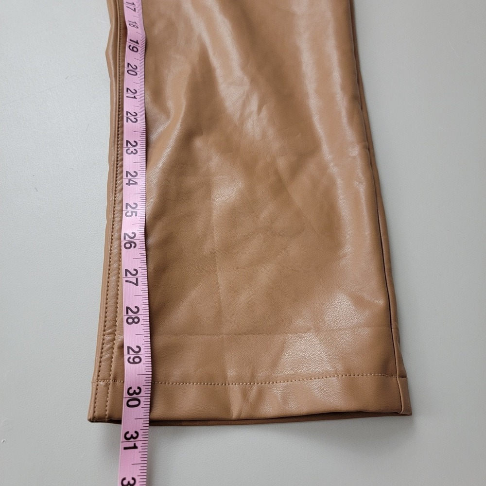Abercrombie & Fitch Pant Curve Love 90s Straight Ultra High Rise Faux Leather 14 - Picture 8 of 12
